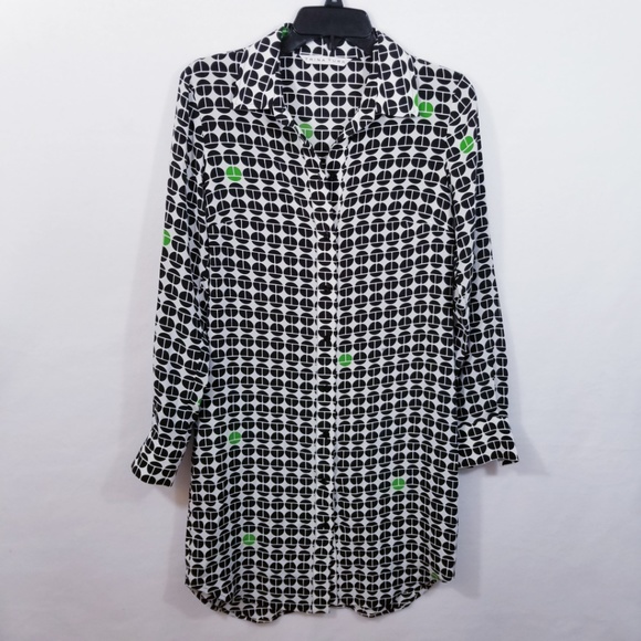 Trina Turk Silk Dress Button Front - Size 8 - Picture 3 of 8